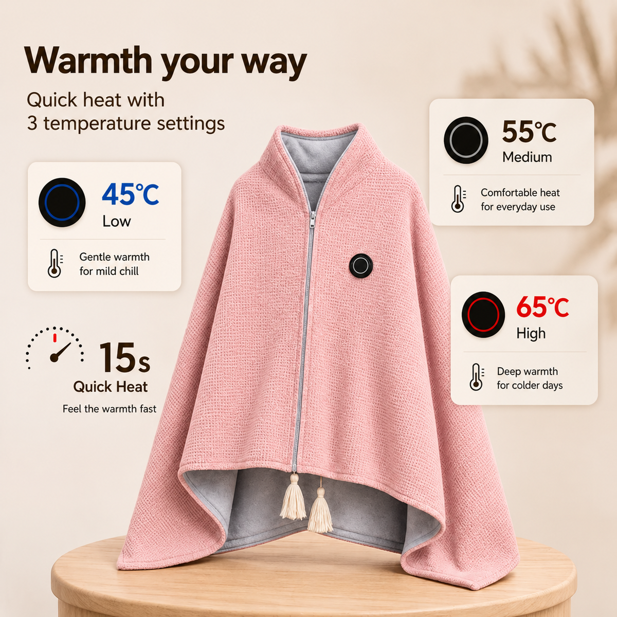 🔥Xmas Mega Sale🔥Portable Heated Blanket Shawl