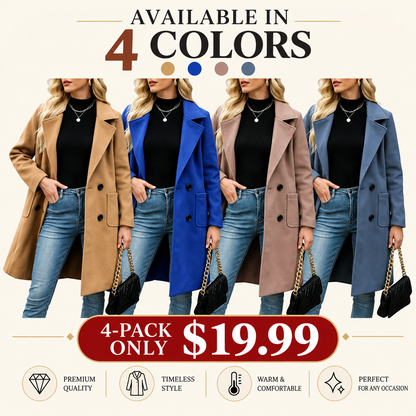 🤲Women's Winter Wool Blend Camel Mid-Long Coat