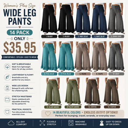 💝💝Limited Stock!🔥Women's Plus Size Wide Leg Pants