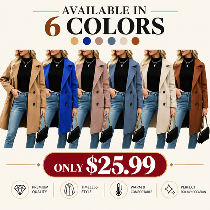 🤲Women's Winter Wool Blend Camel Mid-Long Coat