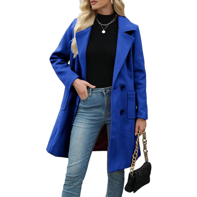 🤲Women's Winter Wool Blend Camel Mid-Long Coat