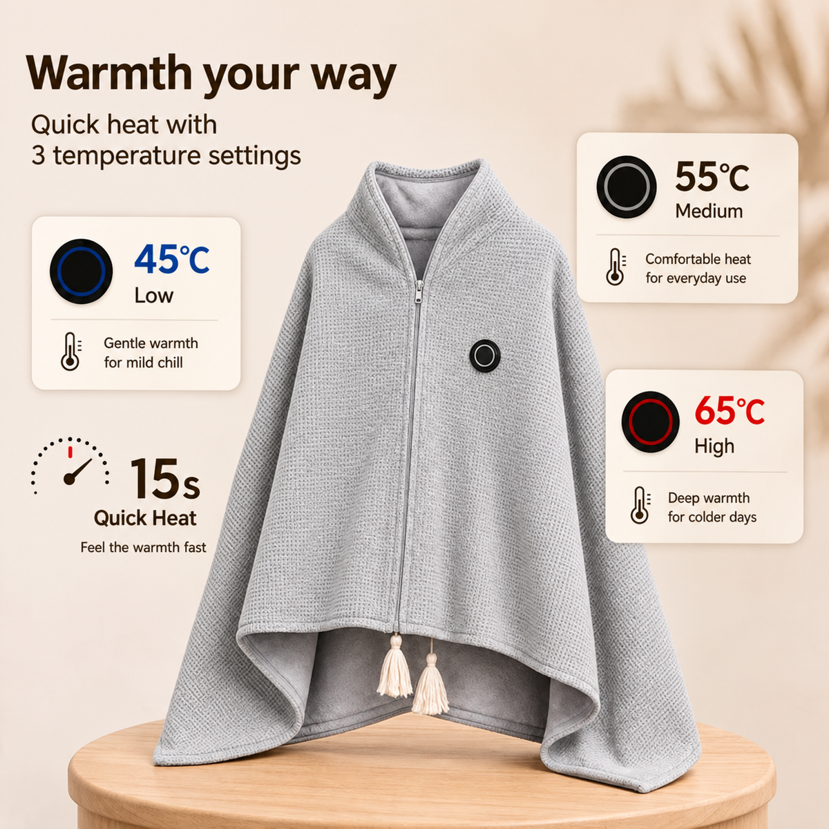 🔥Xmas Mega Sale🔥Portable Heated Blanket Shawl