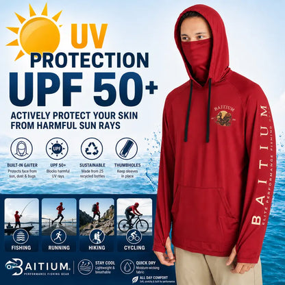 UPF 50 Sun Protection Long-Sleeve Hoodie (With Built-in Neck Gaiter)