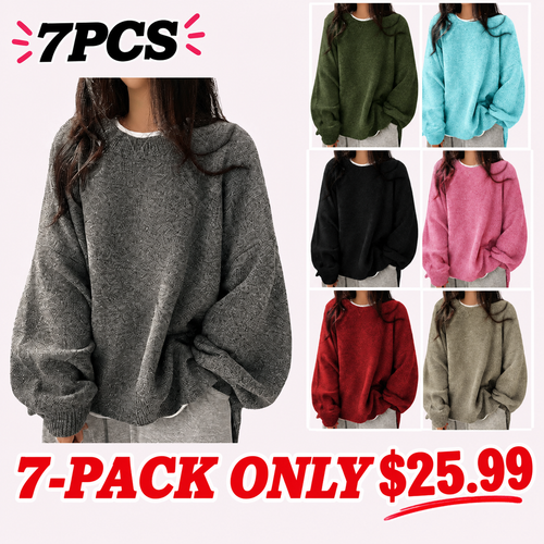 🤲Women's Drop Shoulder Split Hem Sweater