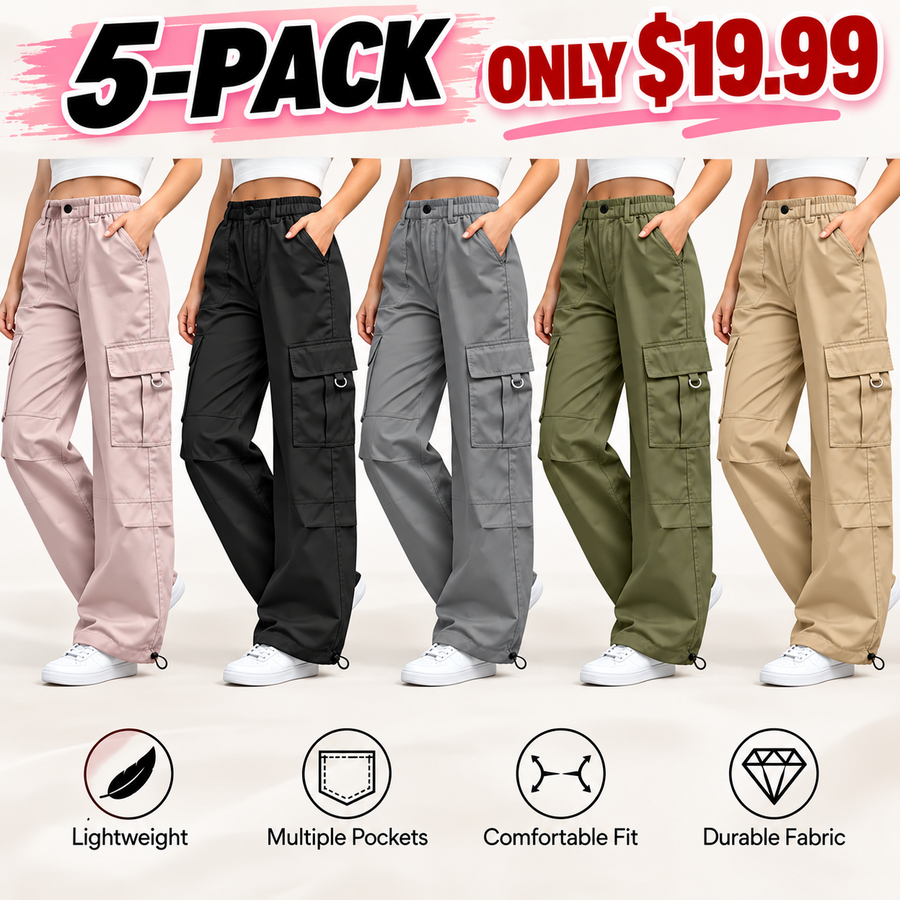 Women's Multifunctional Cargo Pants Set with Pockets
