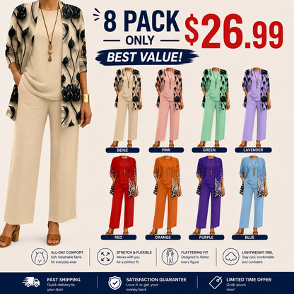 🤲Women's Elegant Printed 3-Piece Set