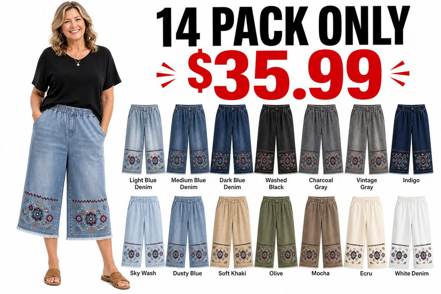 CLEARANCE SALE - Women's Embroidered Denim Capri Pants - 14 Washes & Bundle Deals